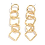 Wholesale linked Metal Geometric Drop Post Drop Earrings L