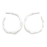 Wholesale wavy Flat Metal Hoop Drop Earring D