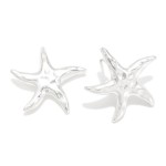 Wholesale hammered Metal Starfish Stud Earrings L