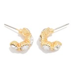 Wholesale rhinestone Studded Half Hoop Earrings L