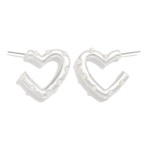Wholesale metal Heart Hoop Earring Studded Pearls L