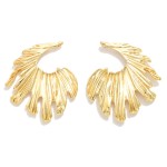 Wholesale metal Curved Fan Post Drop Earring L