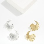 Wholesale metal Curved Fan Post Drop Earring L