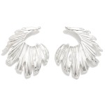 Wholesale metal Curved Fan Post Drop Earring L