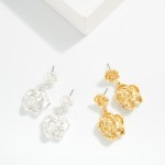 Wholesale linked Metal Flower Drop Earring L