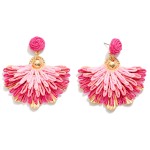Wholesale fanned Raffia Post Drop Earrings L