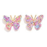 Wholesale raffia Butterfly Post Drop Earrings L
