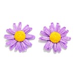 Wholesale raffia Flower Post Drop Earrings L