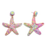 Wholesale raffia Star Post Drop Earrings L