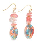 Wholesale painted Cowrie Shell Drop Earring Stones L