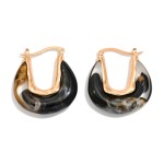 Wholesale marbled Acetate U Hoop Drop Earrings L