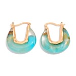 Wholesale marbled Acetate U Hoop Drop Earrings L