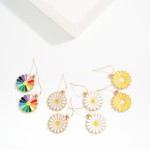 Wholesale enamel Flower Drop Earring L