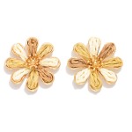 Wholesale metal Raffia Flower Post Drop Earrings L