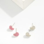 Wholesale cubic Zirconia Heart Stud Earrings L