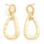 Wholesale long Hammered Metal Teardrop Door Knocker Earrings L