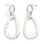 Wholesale long Hammered Metal Teardrop Door Knocker Earrings L