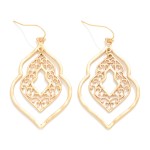 Wholesale nesting Hammered Metal Filigree Geometric Drop Earrings L