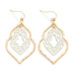 Wholesale nesting Hammered Metal Filigree Geometric Drop Earrings L