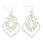Wholesale nesting Hammered Metal Filigree Geometric Drop Earrings L