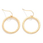 Wholesale hammered Metal Hoop Drop Earrings L