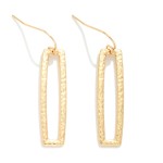 Wholesale hammered Metal Rectangle Drop Earrings L