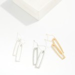 Wholesale hammered Metal Rectangle Drop Earrings L