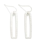 Wholesale hammered Metal Rectangle Drop Earrings L