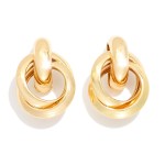 Wholesale layered Metal Circle Door Knocker Earrings L