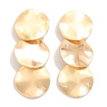 Wholesale linked Hammered Metal Circle Post Drop Earring L