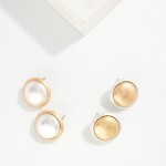 Wholesale layered Two Circle Post Drop Earrings D