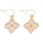 Wholesale marble Acetate Clover Drop Earring Metal Border L