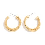 Wholesale textured Metal Intertwined Hoop Drop Earrings D