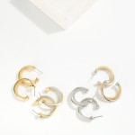 Wholesale textured Metal Intertwined Hoop Drop Earrings D