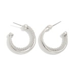 Wholesale textured Metal Intertwined Hoop Drop Earrings D