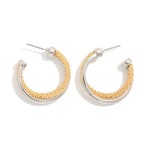 Wholesale textured Metal Intertwined Hoop Drop Earrings D