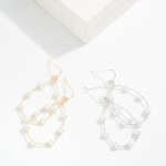 Wholesale pearl Beaded Wire Teardrop Drop Earrings L