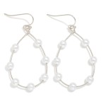 Wholesale pearl Beaded Wire Teardrop Drop Earrings L