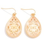 Wholesale pearlescent Filigree Teardrop Drop Earrings L