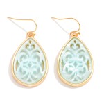 Wholesale pearlescent Filigree Teardrop Drop Earrings L