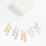 Wholesale knotted Metal Linked Flat Pearl Post Drop Earrings L