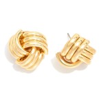Wholesale large Knotted Metal Stud Earrings L