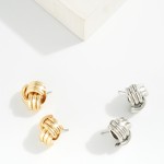 Wholesale large Knotted Metal Stud Earrings L