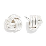 Wholesale large Knotted Metal Stud Earrings L