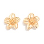 Wholesale metal Flower Post Drop Earrings L