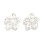 Wholesale metal Flower Post Drop Earrings L