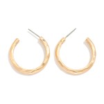 Wholesale hammered Metal Hoop Earrings D