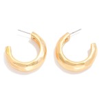 Wholesale hammered Metal Hoop Earrings D