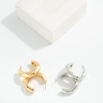 Wholesale hammered Metal Hoop Earrings D