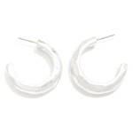 Wholesale hammered Metal Hoop Earrings D